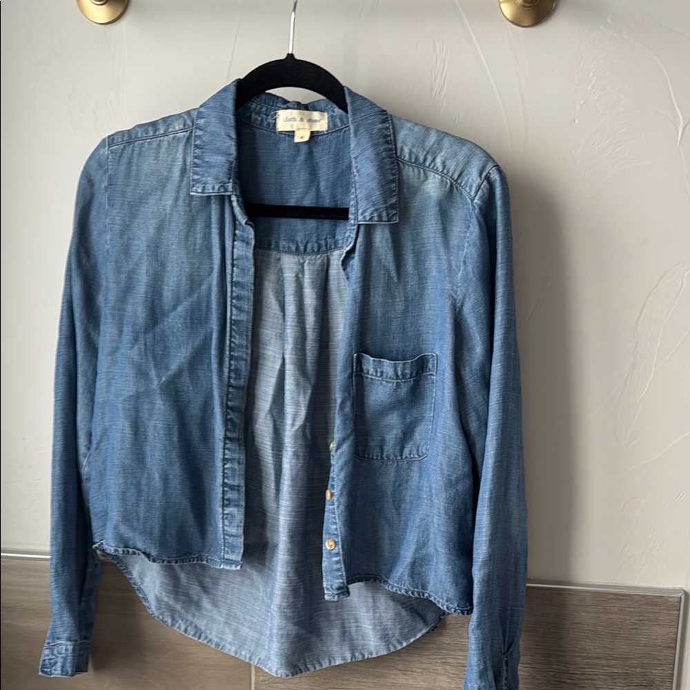 Blue Denim Button-Up Shirt